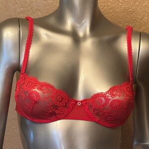 Vintage Warner’s Red Lace Underwire Bra Size 36A